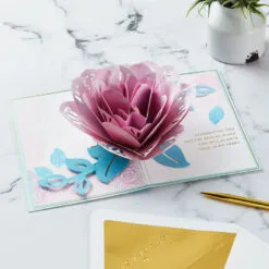 Hallmark The Special Place You Will Always Hold In My Heart Love Card -Hot Sale Hallmark Store Pink Lotus Flower 3D PopUp Love Card for Her 1299LAD2887 07