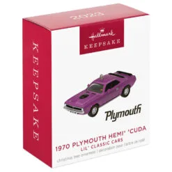 Hallmark Mini Lil' Classic Cars 1970 Plymouth Hemi® 'Cuda 2023 Metal Ornament, 0.58" -Hot Sale Hallmark Store Plymouth Hemi Cuda Car Keepsake Ornament 1299QXM9157 04