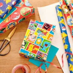 Hallmark Assorted Pokémon Wrapping Paper 3-Pack, 60 Sq. Ft. -Hot Sale Hallmark Store Pokmon Wrapping Paper for Kids Birthdays 5EWR2645 03