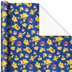 Hallmark Assorted Pokémon Wrapping Paper 3-Pack, 60 Sq. Ft. -Hot Sale Hallmark Store Pokmon Wrapping Paper for Kids Birthdays 5EWR2645 04