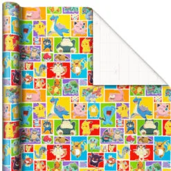 Hallmark Assorted Pokémon Wrapping Paper 3-Pack, 60 Sq. Ft. -Hot Sale Hallmark Store Pokmon Wrapping Paper for Kids Birthdays 5EWR2645 05