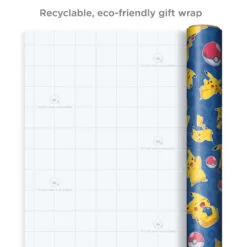 Hallmark Assorted Pokémon Wrapping Paper 3-Pack, 60 Sq. Ft. -Hot Sale Hallmark Store Pokmon Wrapping Paper for Kids Birthdays 5EWR2645 08