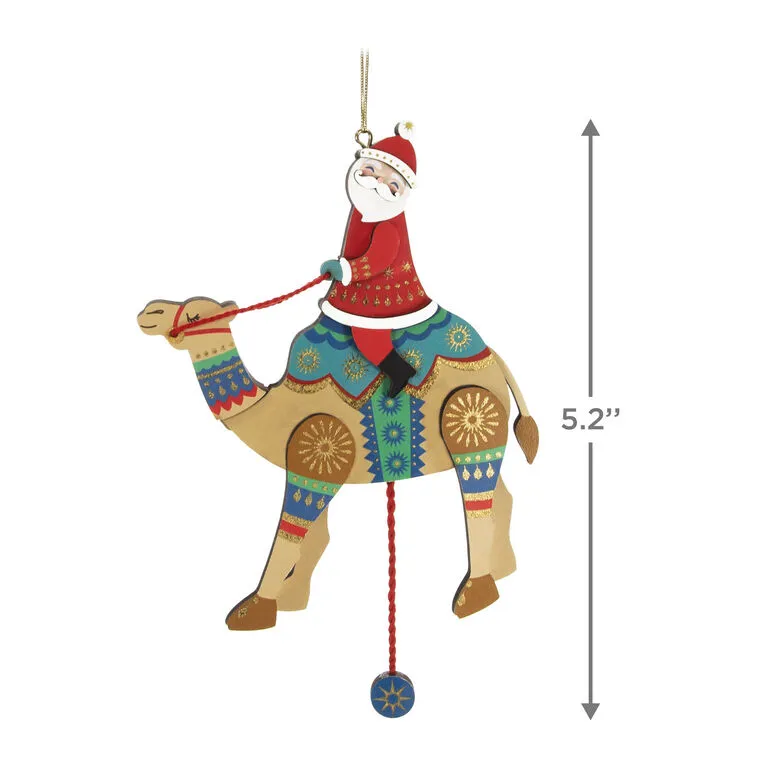 Hallmark Pull-String Camel With Santa Wood Ornament 3 Hallmark Pull-String Camel With Santa Wood Ornament - Image 3