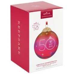 Hallmark Keepsake Ornament 50th Anniversary Christmas Commemorative Special Edition Glass And Metal Ornament -Hot Sale Hallmark Store Red Ball 50th Anniversary Keepsake Ornament 2499QGO2987 04