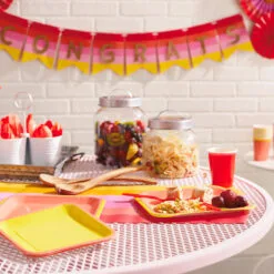 Hallmark Color Pop Party Decor Kit, Warm Ombré Stripe -Hot Sale Hallmark Store Red Pink and Yellow Party Supplies Banner Decor 5CLP1015 03