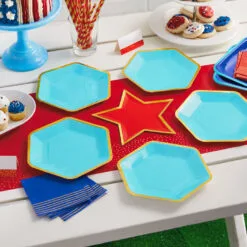 Hallmark Color Pop 60-Piece Tableware Premium Party Kit, Red Star -Hot Sale Hallmark Store Red Star Shape Plates Party in a Box Supplies 5CLP1013 03