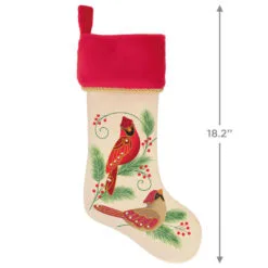 Hallmark The Beauty Of Birds Stocking -Hot Sale Hallmark Store RedWhite Birds and Holly Keepsake Stocking 1QSB6309 03