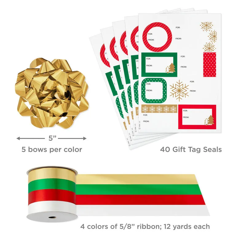 Hallmark Christmas Gift Wrap Kit With Wrapping Paper, Bows, Ribbons And Tags 8 Hallmark Christmas Gift Wrap Kit With Wrapping Paper, Bows, Ribbons And Tags - Image 8