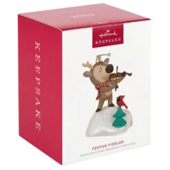 Hallmark Festive Fiddler Musical Ornament 9 Hallmark Festive Fiddler Musical Ornament -Hot Sale Hallmark Store Reindeer Playing Violin Musical Keepsake Ornament 2199QGO2937 04