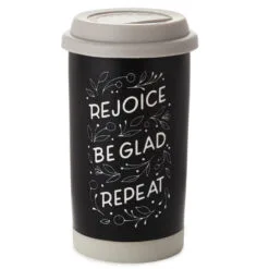 Hallmark Rejoice Repeat Ceramic Travel Mug, 12 Oz.