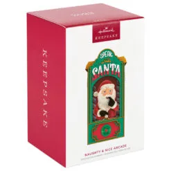 Hallmark Naughty & Nice Arcade Ornament With Light And Sound -Hot Sale Hallmark Store Santa Arcade Carnival Game Keepsake Ornament 3499QGO2667 04