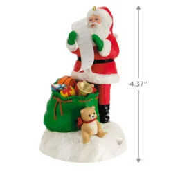 Hallmark Checking It Twice Ornament With Light And Sound -Hot Sale Hallmark Store Santa Checking His List Keepsake Ornament 2999QGO2657 03