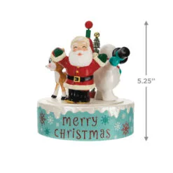 Hallmark Nostalgic Noel Ornament With Sound And Motion -Hot Sale Hallmark Store Santa Snowman Reindeer Spinning Keepsake Ornament 4499QGO2769 03