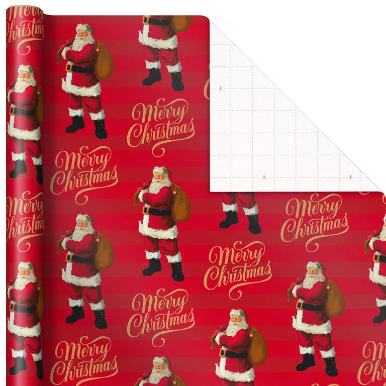 Hallmark Santa And Stripes 2-Pack Christmas Wrapping Paper Assortment, 160 Sq. Ft. 5 Hallmark Santa And Stripes 2-Pack Christmas Wrapping Paper Assortment, 160 Sq. Ft. - Image 5