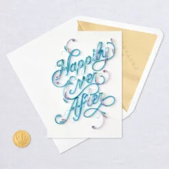 Hallmark Happily Ever After Quilled Paper Handmade Wedding Card -Hot Sale Hallmark Store Script Letters Quilled Paper Handmade Wedding Card 1299LAD9615 05