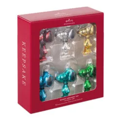 Hallmark The Peanuts® Gang Snoopy Glass Ornaments, Set Of 6 -Hot Sale Hallmark Store Set of 6 Colored Glass Snoopy Keepsake Ornaments 2499QSB6329 04