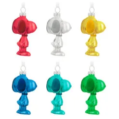 Hallmark The Peanuts® Gang Snoopy Glass Ornaments, Set Of 6 -Hot Sale Hallmark Store Set of 6 Colored Glass Snoopy Keepsake Ornaments 2499QSB6329 06