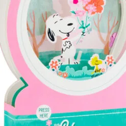 Hallmark Peanuts® Snoopy Snow Globe 3D Pop-Up Mother's Day Card With Motion -Hot Sale Hallmark Store Snoopy 3D PopUp Mothers Day Card With Motion 1299MEJ8033 04