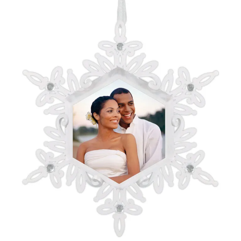 Hallmark Sparkling Snowflake Photo Personalized Metal Ornament 1 Hallmark Sparkling Snowflake Photo Personalized Metal Ornament