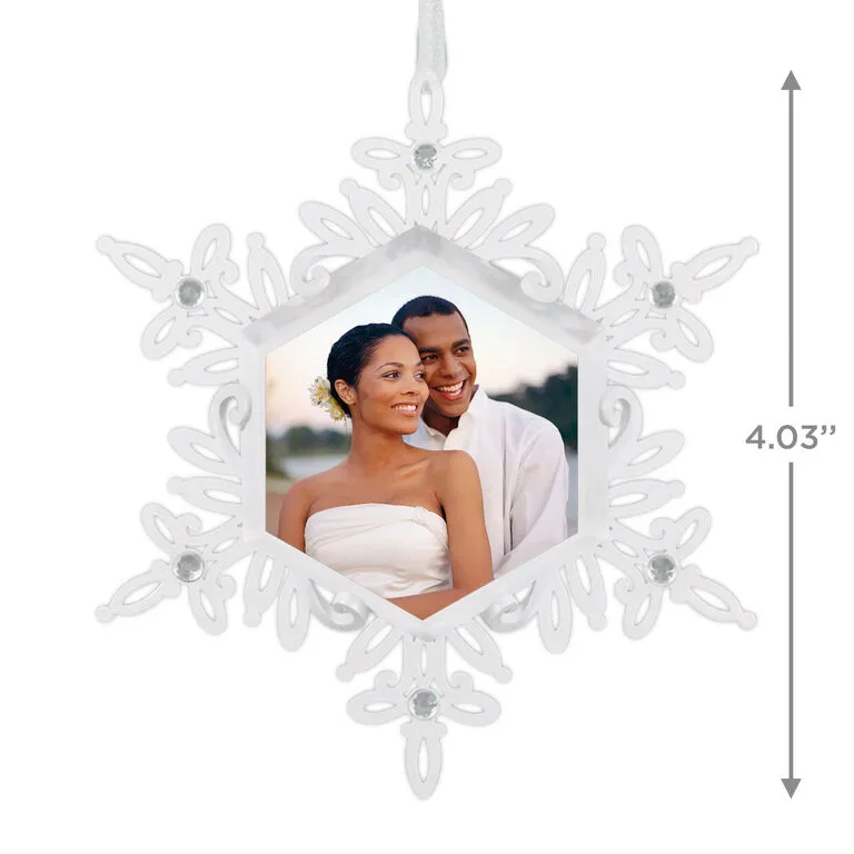 Hallmark Sparkling Snowflake Photo Personalized Metal Ornament 3 Hallmark Sparkling Snowflake Photo Personalized Metal Ornament - Image 3