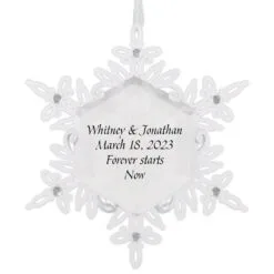 Hallmark Sparkling Snowflake Text Personalized Metal Ornament