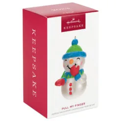 Hallmark Pull My Finger Snowman Ornament With Sound -Hot Sale Hallmark Store Snowman With BlueGreen HatScarf Keepsake Ornament 2199QGO2829 04