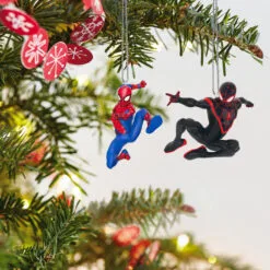 Hallmark Mini Marvel Spider-Man And Miles Morales Ornaments, Set Of 2 -Hot Sale Hallmark Store Spiderman Miles Morales Keepsake Ornaments 1999QXM9337 03