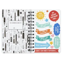 Hallmark Write On! Prompted Journal With Stickers -Hot Sale Hallmark Store Spiral Notebook With 119 Prompt Stickers 3HWJ2111 03