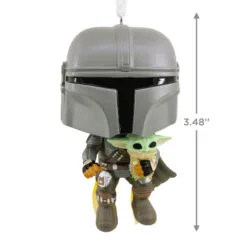 Star Wars The Mandalorian™ With Grogu™ Funko POP!® Hallmark Ornament -Hot Sale Hallmark Store Star Wars The Mandalorian With Grogu Funko POP Christmas Ornament 3HCM1103 03