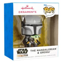 Star Wars The Mandalorian™ With Grogu™ Funko POP!® Hallmark Ornament -Hot Sale Hallmark Store Star Wars The Mandalorian With Grogu Funko POP Christmas Ornament 3HCM1103 04