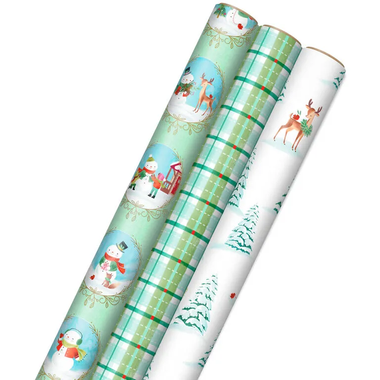 Hallmark Pastel Christmas Prints 3-Pack Wrapping Paper, 120 Sq. Ft. 1 Hallmark Pastel Christmas Prints 3-Pack Wrapping Paper, 120 Sq. Ft.