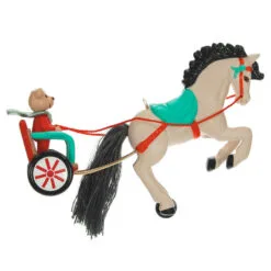 Hallmark A Pony For Christmas 2023 Ornament -Hot Sale Hallmark Store Teddy Bear in Horse Chariot Keepsake Ornament 1799QXR8039 06