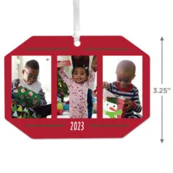 Hallmark Three-Photo Personalized Text And Photo Metal Ornament 5 Hallmark Three-Photo Personalized Text And Photo Metal Ornament -Hot Sale Hallmark Store ThreePhoto Personalized Christmas Ornament 1OFM1001B5 03