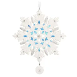 Hallmark Snowflake 2023 Porcelain Ornament -Hot Sale Hallmark Store White Blue and Silver Snowflake Keepsake Ornament 1999QGO2957 06