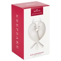 Hallmark Our Anniversary 2023 Porcelain Ornament -Hot Sale Hallmark Store White Love Birds Anniversary Keepsake Ornament 1999QHX3069 04