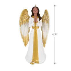 Hallmark Angel Of Adoration Ornament -Hot Sale Hallmark Store White and Gold Angel Keepsake Ornament 1999QSM7857 03