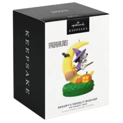 Hallmark The Peanuts® Gang Snoopy's Moonlit Mischief Musical Ornament With Light -Hot Sale Hallmark Store Witch Snoopy on Broom Keepsake Ornament 2699QFO5319 04