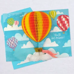 Hallmark 16" Hot Air Balloons Pop-Up Jumbo Goodbye Card 12 Hallmark 16" Hot Air Balloons Pop-Up Jumbo Goodbye Card -Hot Sale Hallmark Store Youll Be Missed Balloon Goodbye Card 1499CBG1018 04