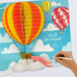 Hallmark 16" Hot Air Balloons Pop-Up Jumbo Goodbye Card 15 Hallmark 16" Hot Air Balloons Pop-Up Jumbo Goodbye Card -Hot Sale Hallmark Store Youll Be Missed Balloon Goodbye Card 1499CBG1018 07